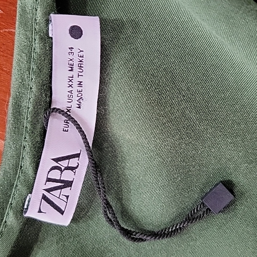 Zara Emerald Green Satin Dress Size XXL - Picture 12 of 13